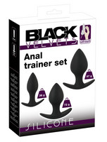 Black Velvet - szilikon anál dildó szett (3 részes) - fekete kép