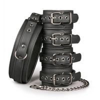 Easytoys - nyakörv, csukló- és bokabilincs - kötöző szett (fekete) kép