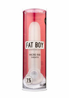 Fat Boy Micro Ribbed - péniszköpeny (19 cm) - tejfehér kép