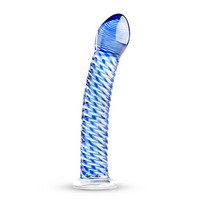 Gildo Glass No. 5 - spirális  üveg dildó (áttetsző-kék) kép
