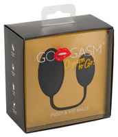 GoGasm Pussy & Ass - anál és hüvelyi gésagolyó duó (fekete) kép