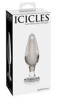 Icicles No. 26 - kúpos, üveg anál dildó (áttetsző) kép