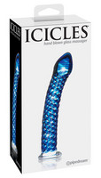 Icicles No. 29 - spirális, péniszes üveg dildó (kék) kép