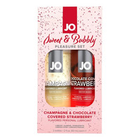 JO System Sweet & Bubble - ízes síkosító szett - pezsgő-csokis eper (2 db) kép