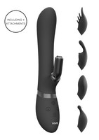 Vive Chou - akkus, cserélhető fejes csiklókaros vibrátor (fekete) kép