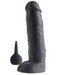 King Cock 11 - élethű spriccelő nagy dildó (30 cm) - fekete kép