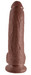 King Cock 9 - nagy tapadótalpas, herés dildó (23 cm) - barna kép