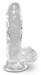King Cock Clear 5 - tapadótalpas, herés kis dildó (13 cm) kép