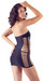 NO:XQSE - oldalhálós, nyakpántos ruha tangával (fekete) kép