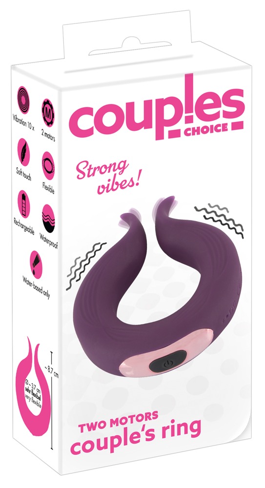 Couples Choice - akkus, kétmotoros péniszgyűrű (lila) kép