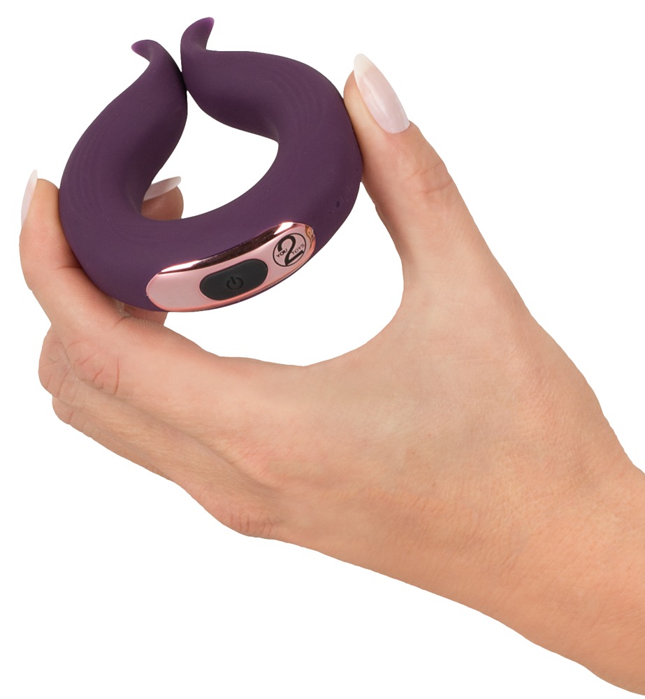 Couples Choice - akkus, kétmotoros péniszgyűrű (lila) kép