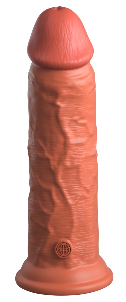 King Cock Elite 8 - tapadótalpas, élethű dildó (20 cm) - sötét natúr kép