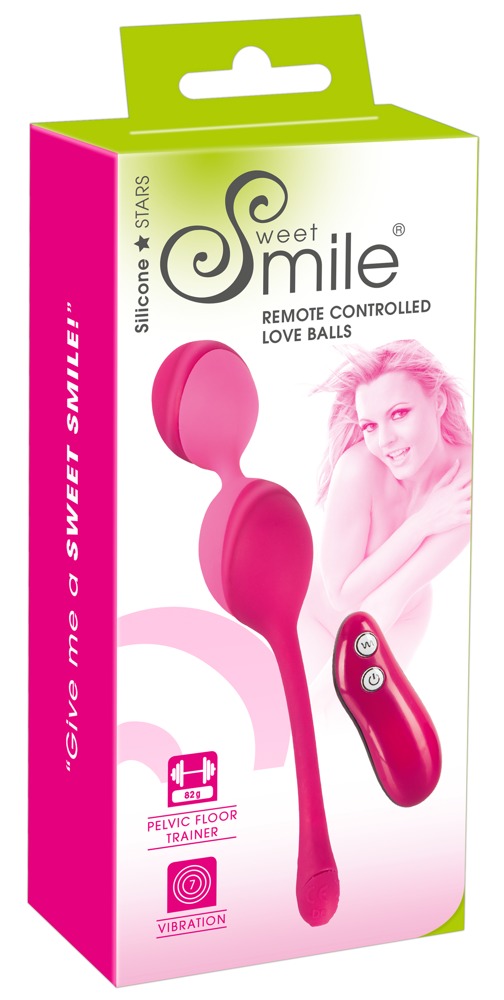 SMILE Love Balls - 82g-os, akkus, rádiós vibrációs tojás (pink) kép