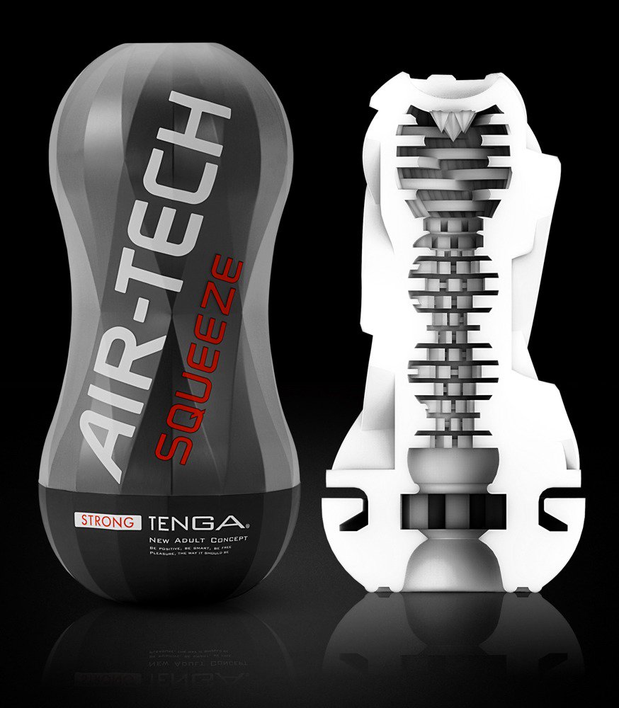 TENGA Air-Tech Squeeze Strong - szívó maszturbátor (fekete) kép