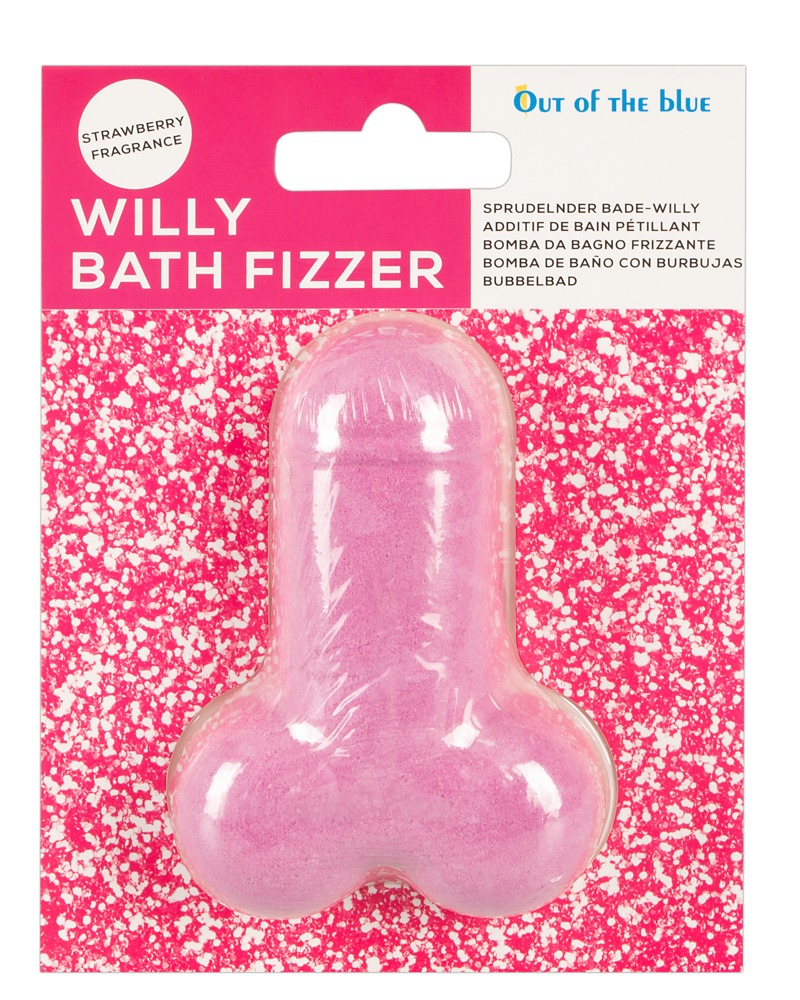 Willy Bath Fizzer - péniszes fürdőbomba - eper (100g) kép